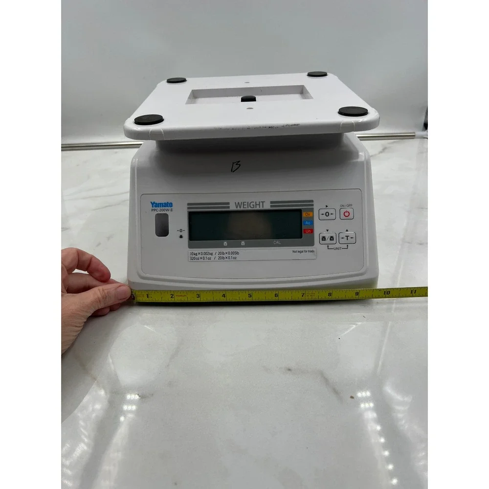 Yamato PPC-200W-II Digital Scale 20lb 10kg Capacity White Industrial Bench Scale